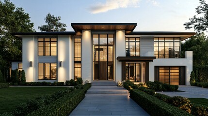 3d rendered modern house