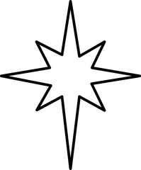 Star clip art design on plain white transparent isolated background for card, shirt, hoodie, sweatshirt, apparel, card, tag, mug, icon, poster or badge