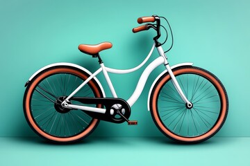 Fototapeta premium Vintage city bike drawn with elegant curves, set against a soft pastel background