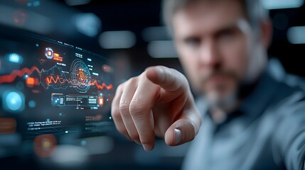 Holographic display of a bustling exchange trading environment within a high tech financial business featuring vibrant data visualizations and digital overlays