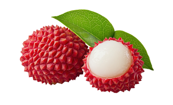 Lychee isolated on transparent background.