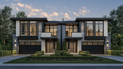 3d rendered modern house