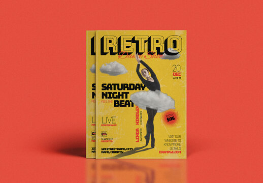 Retro Vintage Dance Show Flyer Template