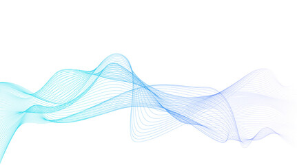 Dynamic lines, transparent background, wavy lines, marine style, natural style PNG