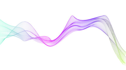 Dynamic lines, transparent background, wavy lines, marine style, natural style PNG