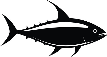 Tuna Fish Silhouette illustration on a white background