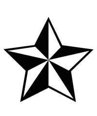 Star clip art design on plain white transparent isolated background for card, shirt, hoodie, sweatshirt, apparel, card, tag, mug, icon, poster or badge