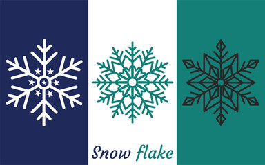 Cute snowflakes collection for merry Christmas. Winter Christmas snow flake ice crystal element for design. New year ornament.