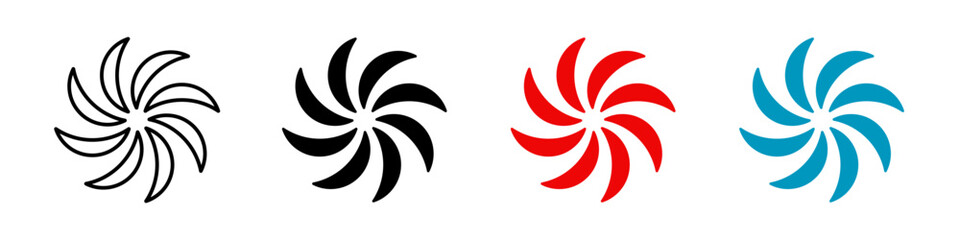 Hurricane icon set. Tornado, hurricane symbols collection. Storm, typhoon vector icons. EPS 10