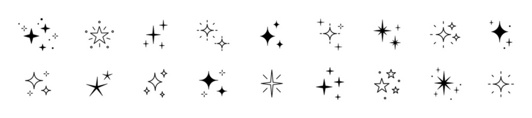 Stars collection. Star vector icons. Twinkle star symbols. Sparkle, Stars symbols collection. Vector icons