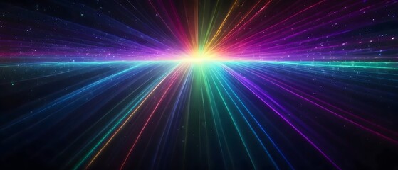 Abstract digital texture of colorful rys on a dark background,