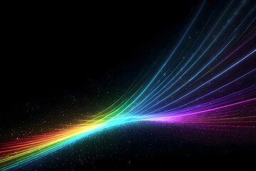 Abstract digital texture of colorful rays on a dark backgroun