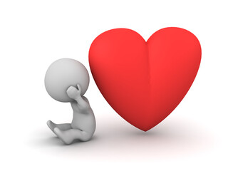 Upset 3D Character with Love Problems