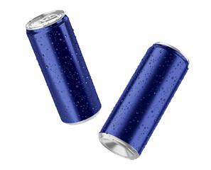 blank Soda can, Aluminum can, Beer can, on a white background, Water drop on can, 3d illustration, 3d rendering