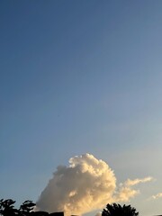Cloudy blue sky abstract background, blue sky background with tiny clouds.