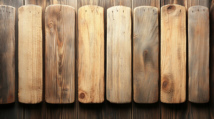 Rustic wooden boards in varied finishes, natural background, copy space