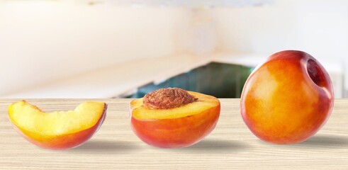 Fresh ripe sweet Peach fruits