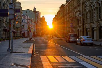 Ilinka Street in Moscow, Russia. Architecture and landmarks of Moscow. Cityscape of Moscow © Ekaterina Belova