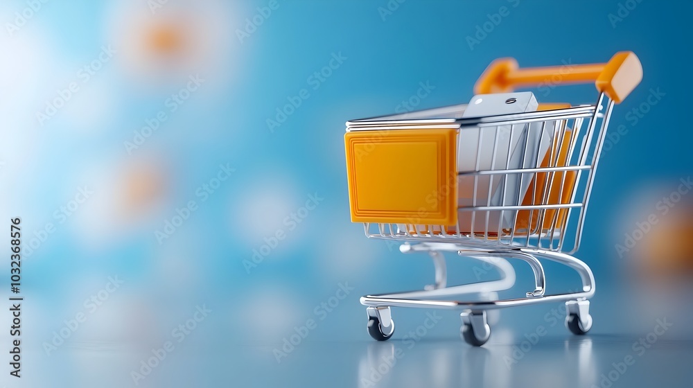 Aufkleber Sleek 3D of a Modern E Commerce Website Featuring a Sophisticated Shopping Cart Secure Online Payment Gateway and Efficient Shipping Logistics