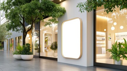 Blank Rectangular Store Sign for Display Purposes
