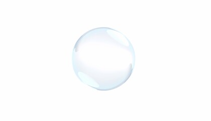 Floating Soap Bubble Isolated on a White Background