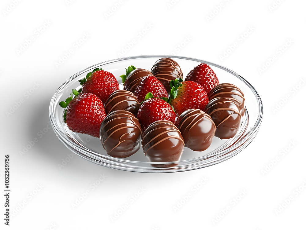 Wall mural strawberries dip with chocolate