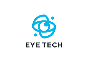 eye global logo design. vision digital connection icon symbol	
