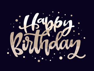 Happy birthday - cute hand drawn doodle lettering postcard. Time to  celebrate. Make a wish. Birthday Party time - label for banner, t-shirt design. 100% hand drawn image