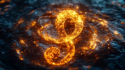 A fiery, abstract symbol of energy and power.