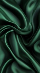 Obraz premium Green satin fabric with smooth texture, perfect for elegant decoration