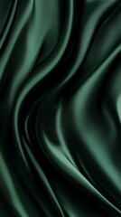 Fototapeta premium Green satin fabric with smooth texture, perfect for elegant decoration