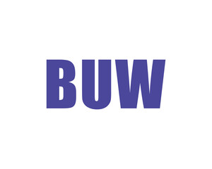 BUW logo design vector template. BUW