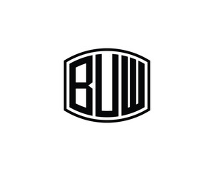 BUW logo design vector template. BUW