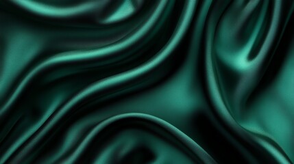 Fototapeta premium Green satin fabric with smooth texture, perfect for elegant decoration
