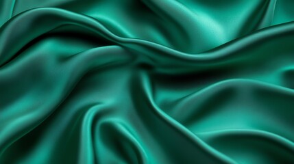 Obraz premium Green satin fabric with smooth texture, perfect for elegant decoration