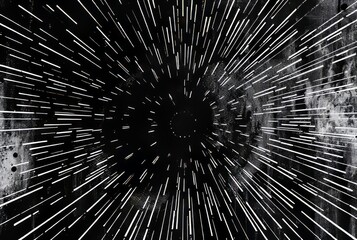 Abstract Grunge with Matrix Code Pulsing Lines A black and white