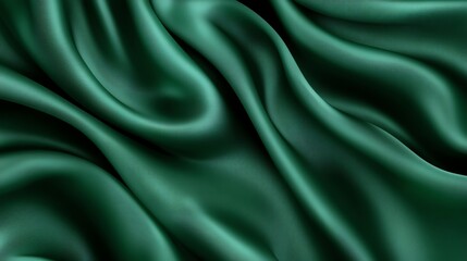 Obraz premium Green satin fabric with smooth texture, perfect for elegant decoration