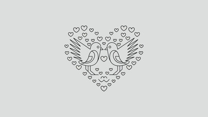 love bird isolated coloring page for kids and adult vector art line art illustration