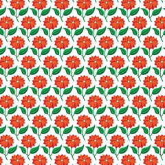 Illustration of a seamless pattern of flowers and leaves on a background