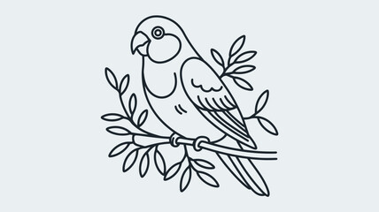 love bird isolated coloring page for kids and adult vector art line art illustration
