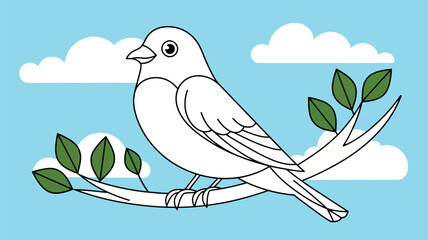 love bird isolated coloring page for kids and adult vector art line art illustration