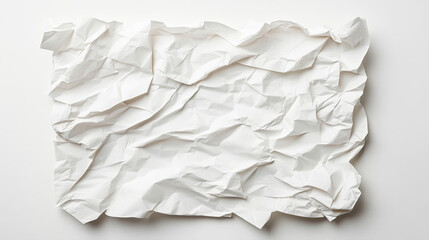 Obraz premium Crumpled white paper texture on a clean background.