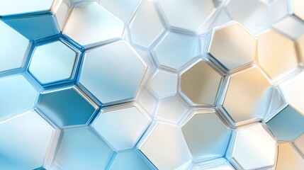 Fototapeta premium Geometric blue hexagon pattern design vector illustration for abstract background