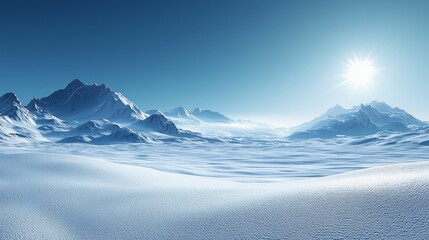 Obraz premium Snow-Covered Mountain Landscape Under Clear Sky