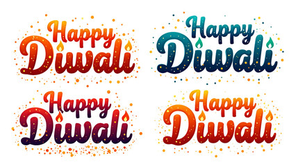 Colorful Diwali Festival Wishes with Decorative Elements