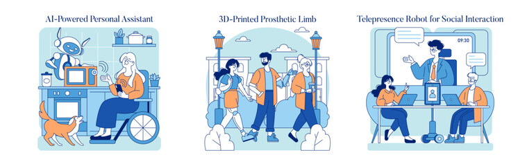 Adaptive Technology. Flat Vector Illustration