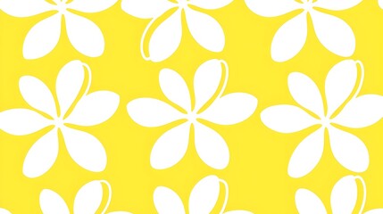 Obraz premium Minimalist and delicate seamless pattern featuring a pastel yellow background with soft and elegant floral outlines This serene and botanical design creates a calming and contemporary aesthetic