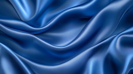 Obraz premium Elegant blue satin drapery with soft, smooth texture, perfect for luxury fashion backdrop
