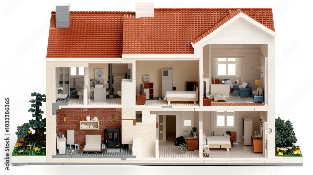 Poster cross section of a futuristic high rise apartment showcasing innovative design and building infrastr