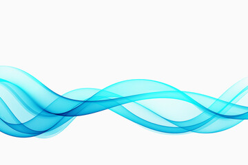 A blue transparent wave stream. Abstract wave background